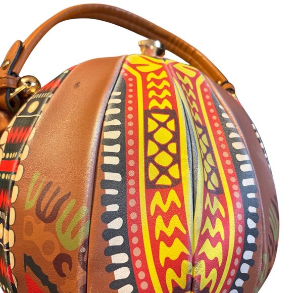 Handbag Republic Classic Tribal Print Multicolor Bowling Bag Purse - Picture 3 of 6